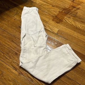 White jean cargo pants